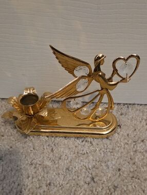 Gold Angel Heart Candle Holder - Home Accents